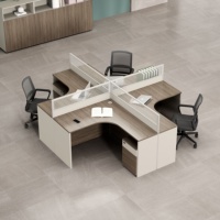 Poste de travail modulaire minimaliste pour 2 à 8 personnes avec cloison de séparation et assemblage facile