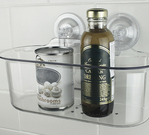 Vật liệu PET trong suốt Gia đình Nhà bếp Tổ chức Trường hợp Treo tường Giá lưu trữ Mỹ phẩm Hút lên Punch Miễn phí - Product Image 2