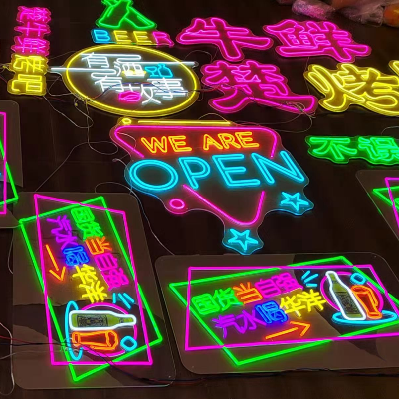 Acrylic Letters Custom LED Neon Sign with RGB Optical Control for RoHS CE Certified UV Printed Design