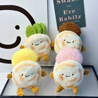 Porte-clés en peluche mignon en forme de hamburger chinois, design réaliste, pour sac