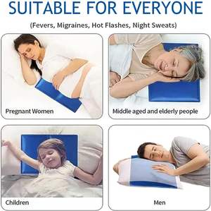 แผ่นหมอนเย็นแพ็คน้ำแข็งแบบใช้ซ้ำได้สำหรับปวดหัวไมเกรนร้อนวูบวาบเหงื่อออกตอนกลางคืนสำหรับเด็กสัตว์เลี้ยง (สีน้ำเงินเข้ม) - Product Image 3