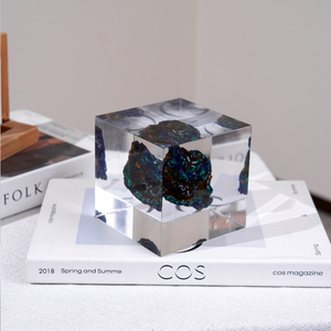 Lucite Mineral koleksiyonu örnekleri küp kare akrilik kaya iç Paperweight ev dekor için - Product Image 3