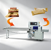 Machine d'emballage horizontale à scellage étanche, machine d'emballage Flow Pack, prix de la machine d'emballage pour barres protéinées, longue durée de vie