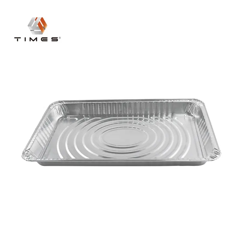 Full Size foil Pan Steam Table Pan Reciclável Recipiente De Folha De Alumínio Descartável Reciclável De Média Profunda Raso Com Tampa Embalagem De Alimentos