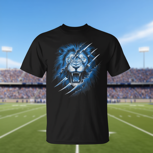 Camiseta de aficionado al deporte escolar Lions Blue Animal School Sport Fan Lion - Product Image 3