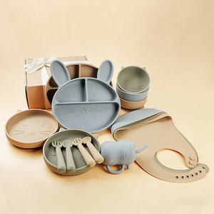 ชุดภาชนะใส่อาหาร<span class=keywords><strong>เด็ก</strong></span>ซิลิโคนสำหรับมืออาชีพ ยอดขายอันดับต้นๆ จากโรงงาน ประกอบด้วยจาน ชาม และช้อนสำหรับเด็ก - Product Image 1