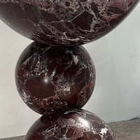 Table d'appoint moderne en marbre rouge, socle en pierre naturelle pour mobilier de salon de luxe, décoration intérieure
