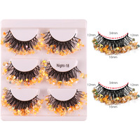 Veilleuses Glitter Noir Coton Bande Faux Cils Pleine Bande Cils 3D Cils Bande Naturelle Cils