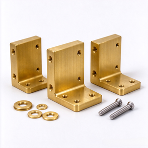 Soporte de Montaje en Forma de L de Latón Personalizado, Bloque de Soporte de Ángulo Recto Mecanizado por CNC de Alta Tolerancia para Piezas Mecánicas Industriales - Product Image 4