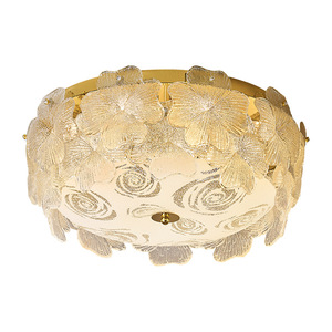 French Romantic Cream Petal <b>Ceiling</b> <b>Light</b> Led Round Floral Design For Bedroom Living Room - Product Image 5