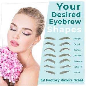 Hot-Selling Modern Eyebrow Razor Multipurpose Reusable Rounded Blade Grooming <b>ABS</b>+Stainless Steel Customized Color Packaging - Product Image 2