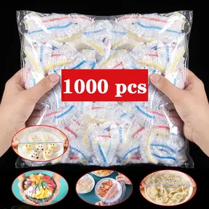 100/1000 Uds. Tapas Elásticas Desechables de Plástico para Alimentos, Envoltorios de Plástico de Colores, Tapas para Vasos, Bolsas de Almacenamiento, Accesorios de Cocina - Product Image 1