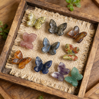 chaude sculpté à la main Mini cristal Animal hérisson naturel guérison Quartz semi-précieux pierre grappe artisanat pour cadeau
