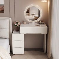 Table de toilette de luxe pour petit appartement Zinan, en bois massif, bureau de maquillage intégré, design contemporain, écologique, fait à la main
