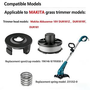 ชุดอะไหล่เครื่องตัดหญ้า 4 ชิ้น สปริงอัด 231352-0, สปริง 196146-9 สำหรับ Makita Akkusense 18V DUR181Z DUR181RF - Product Image 6