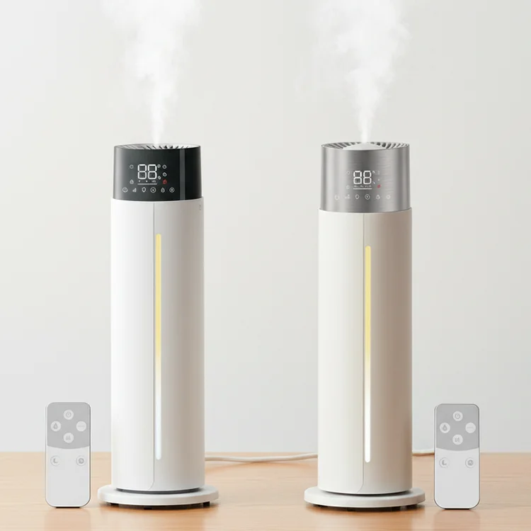 10L Slim Tower Air Humidifier Smart Digital Display Vertical Water Level Window Ultrasonic Cool Warm Mist Humidifiers for Office