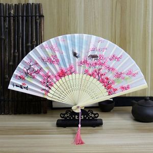 Éventail Yixiao 21 cm à motif personnalisé, style chinois, fleurs et papillons, en bambou écologique, cadeau d'affaires, avec nervure perforée à motif floral - Product Image 3
