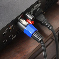 Adaptateur de câble audio professionnel NL4FC SpeakON Y, en nylon tressé, conducteur en cuivre PVC, conception Twist-Lock, 1 mâle 2 femelles audio
