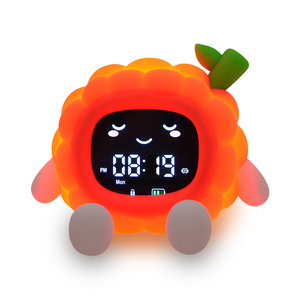 Port de charge USB C RGB veilleuse affichage LED clair gradateur de luminosité numérique expression du visage réveil avec <span class=keywords><strong>projecteur</strong></span> - Product Image 4