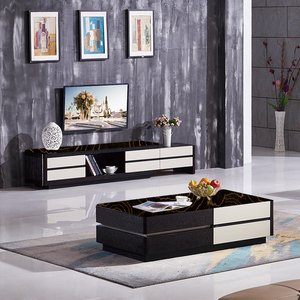 Mesa de Centro de Melamina MDF de Diseño <span class=keywords><strong>Simple</strong></span>, Color Negro, Mesa de Té para Sala de Estar - Product Image 6