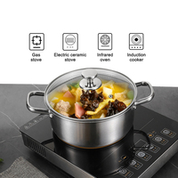 Cuisine de haute qualité cuisson antiadhésif peigne d'miel 316 soupe en acier inoxydable avec couvercle en verre