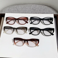 Montures de lunettes unisexes œil-de-chat pleine monture anti-lumière bleue en PC, tendance, à verres neutres, décoratives, pour e-commerce transfrontalier, à changement de couleur