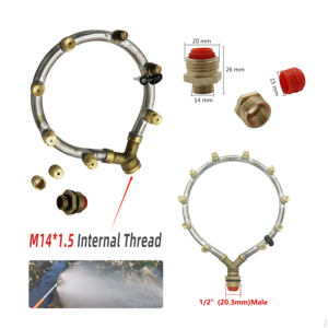 Anillos de Boquillas de Pulverización Multi-Cabezal de Metal con 5 Boquillas de Nebulización para Riego de Jardín y Humidificación - Product Image 3