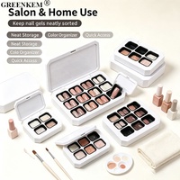 Boîte de rangement magnétique pour nail art, 4/6/9/24 compartiments, petite capacité, portable, en plastique solide, boîte à vernis à ongles compartimentée