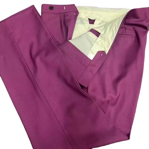 Pantaloni su Misura da Uomo in Misto Lana, Taglio Dritto, Formali, Impermeabili, <span class=keywords><strong>con</strong></span> <span class=keywords><strong>Bottoni</strong></span> e Regolazione Laterale - Product Image 1