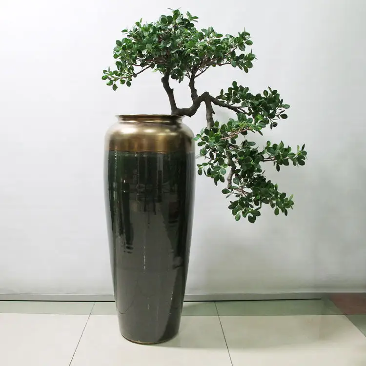 Boden vase Moderne einfache Hotellobby Inter ieur Grosse Dekoration Vase Florero Alto Farb glasur Wohnzimmer Große hohe Boden vasen