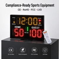 Tableau d'affichage électronique numérique LED portable à télécommande pour jeu de basket-ball avec buzzer, compte à rebours, tableau de pointage