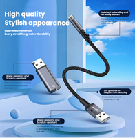 Adaptateur audio USB avec prise jack pour carte son externe de 0,65 pieds, convertisseur stéréo auxiliaire 3,5 mm, casque, ordinateur portable, ordinateurs de bureau Linux