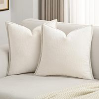 Housse de coussin carrée en chenille polyester texturée, douce et confortable
