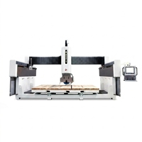 Scie à pont CNC 5 axes pour la découpe de pierre, machine à découper le marbre et le granit pour comptoirs de forme irrégulière avec caméra, ventouse et fraise