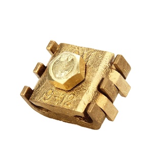 Heavy Duty Brass Earth Claw Clip Clamp Electrical Parallel Cable Connector Inch Electroplated for Industrial Power Distribution - Product Image 1