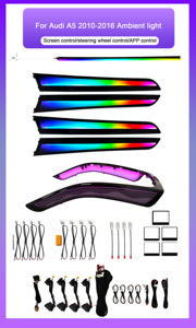 SJC Auto LED Éclairage Ambiant pour <span class=keywords><strong>Audi</strong></span> <span class=keywords><strong>A5</strong></span> 2010-2016 Modèles 64 couleurs Dynamic Symphony Saddle Ambient Lighting Kit Accessoires de voiture - Product Image 6