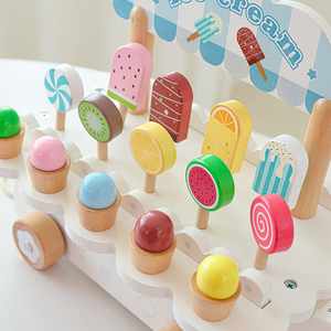 Vente <span class=keywords><strong>en</strong></span> gros d'un nouveau produit de maison de jeu <span class=keywords><strong>en</strong></span> <span class=keywords><strong>bois</strong></span>, ensemble de jouets alimentaires de simulation, camion de crème glacée pour enfants, thé de l'après-midi, jouets de cuisine pour filles - Product Image 6