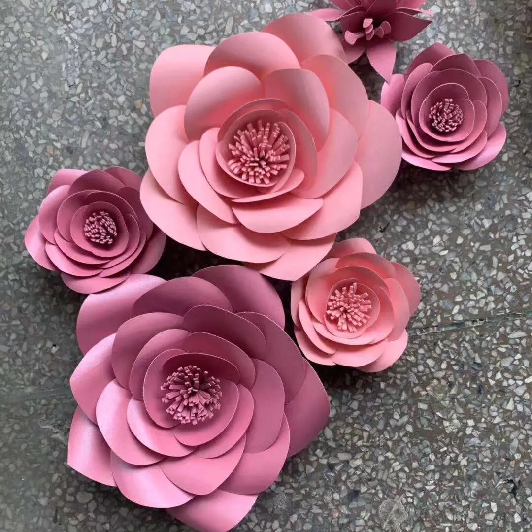 F-1473 Artificial Handmade Paper Flowers Wall Giant Paper Flowers Wall Wedding Party Decorations Decorative Flowers & Wreaths