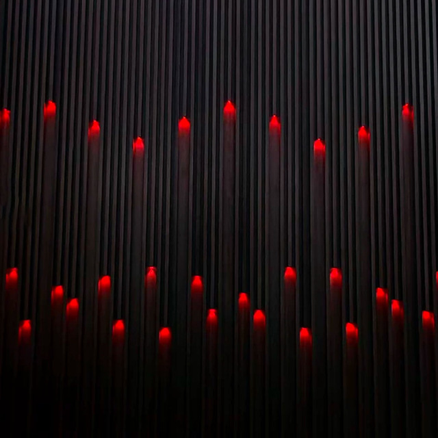WPC Custom Fluted Pet Wood 3D Wall Slat Ceiling Panels LED Lighting Wood Acoustic Slat Panels for Hotel