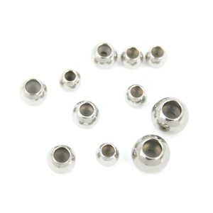 Perles de positionnement rondes en acier inoxydable avec entretoises en caoutchouc pour la fabrication de bracelets, colliers et bijoux 6mm 8mm 10mm - Product Image 3