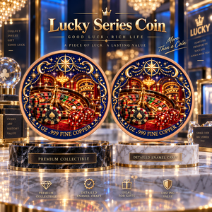 Moneta Commemorativa in Rame Puro .999 da 1 OZ, Moneta da Collezione di Lusso con Rilievo Alto, Tema Poker Royal Flush - Product Image 2