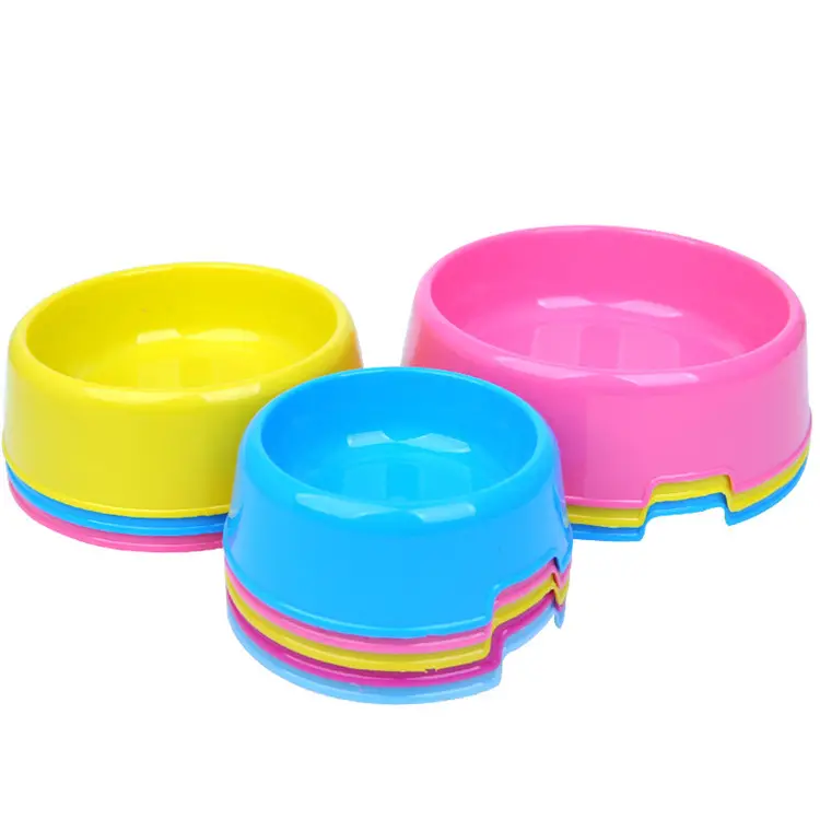 Feeding food accessories wholesale luxury round plastic pet dog bowls