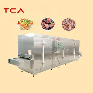 TCA hot sale 1000/1500/2000/3000kgh food quick freezer iqf freezing tunnels french fries blast freezer instant quick freezer