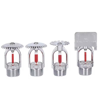 Kepala sprinkler vertikal globe kuningan 1/2" NPT K5.6, untuk kebakaran Kelas A & B, peralatan pemadam mudah dipasang