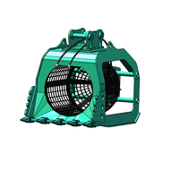 Nouvelle benne rotative hydraulique Rainbow RSB355 originale pour mini-excavatrice, avec tamisage à mailles, pour terre et pierres