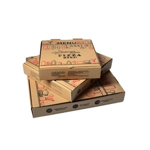 Custom Printed Logo Corrugated <b>Pizza</b> <b>Box</b> Food Grade Kraft Paper Biodegradable Square Takeaway Food Packaging <b>Box</b> - Product Image 2