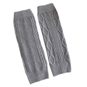 واقيات ساق نسائية رمادية اللون للخريف والشتاء، مبطنة بالصوف، سميكة ومقاومة للبرد، محبوكة من البوليستر/النايلون، بأسلوب كوري فضفاض - Product Image 6