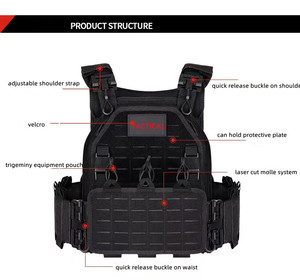 Vendita calda gilet tattico grigio poliestere 1000D a sgancio rapido Molle supporto per attrezzatura di sicurezza per difesa personale all'aperto - Product Image 2