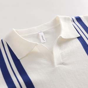 Suéter Nuevo de Primavera-Otoño 2025 para Hombre, Estilo Británico Retro, a Rayas, con Contraste, Corte Ajustado, Camiseta de Punto, Sudadera, Camisa Informal de Negocios - Product Image 5
