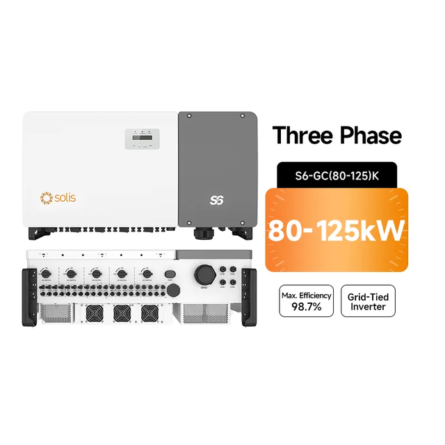 Solis 80kw 100kw 125kw on Grid Hybrid Solar Inverter Hot Sell with 5 Years Warranty